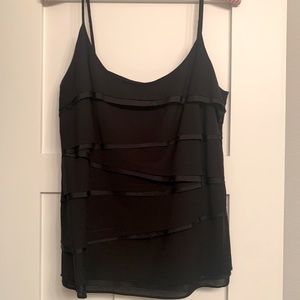 Vince Layered Black Tank Top, Size 8
